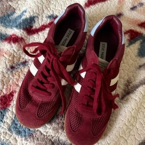 Steve Madden Retro Burgundy Suede Sneakers